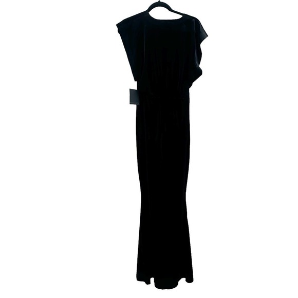 Norma Kmali V-Neck Velvet Rectangle Gown Sleeveless Black Size M NWT - Picture 6 of 12